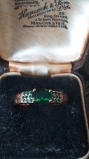 Vintage 1990s 14 Ct Rolled Gold Emerald Ring Size UK P US 7 1/2 Hallmarked!!