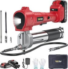 Cordless Electric Grease Gun Kit 10000 PSI w/ 2 Batteries, Hose & LED
