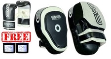 EVO Fitness Boxing Gloves Focus Pads MMA Martial Arts Hook and Jab Training Set 