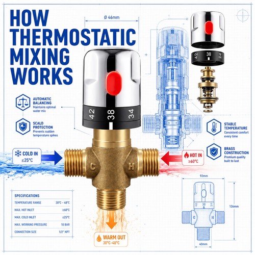 Thermostatic mixing valve - thermostatic,