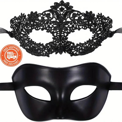 2pcs black lace masquerade - 2pcs,