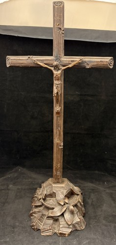 Antique black forest crucifix - antique,