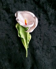 White Lily Flower Brooch Vintage Inspired Jewellery Gift Broach 