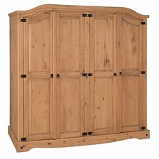 Corona Wardrobe 4 Door Arch Top Mexican Bedroom Solid Pine by Mercers Furniture®
