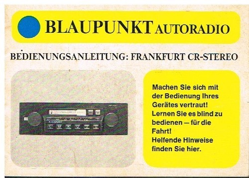 Blaupunkt frankfurt car radio - blaupunkt,