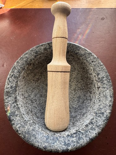 Small granite mortar - small,