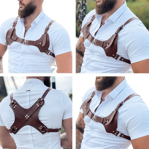 Men leather body chest - men, pu