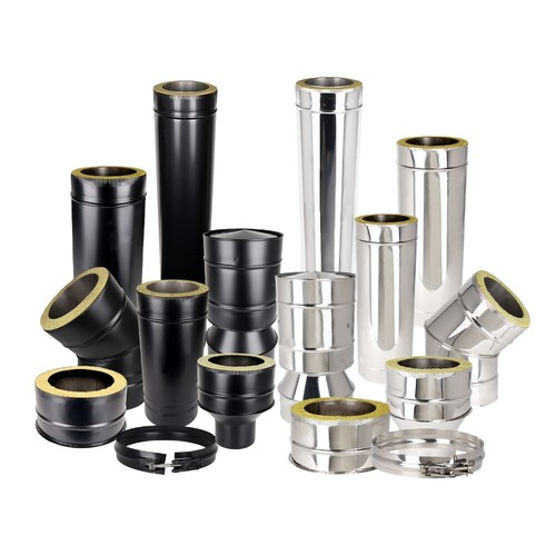 Twin wall flue pipe - wall, insulated