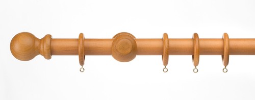 Wood curtain pole 35mm antique - wood,