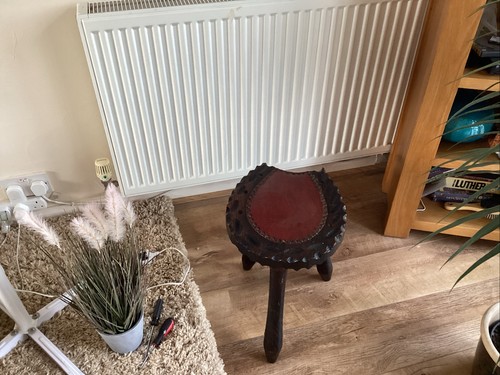 Spanish brutalist wooden stool - spanish,