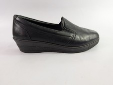 Rohde Black Leather Slip On Shoes UK 3