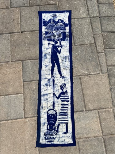 Vintage african indigo batik - african,