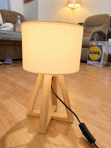 Modern linen shade table - modern, lamp