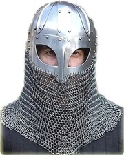 Viking Helmet with chainmail Medieval Norman Battle Armor Costume Helmet /