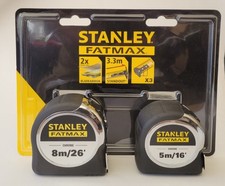 Stanley Chrome FatMax Twin Pack 5m (16') & 8m (26') Tape Measures STA043041