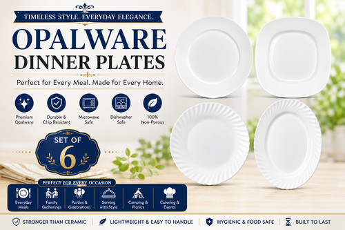 White opalware dinner - opalware,
