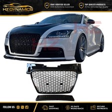 GLOSS BLACK FRONT BUMPER GRILL GRILLE BADGELESS 2006 AUDI TT TTS MK2 TTRS LOOK