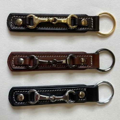 Keyring leather snaffle bit - leather,
