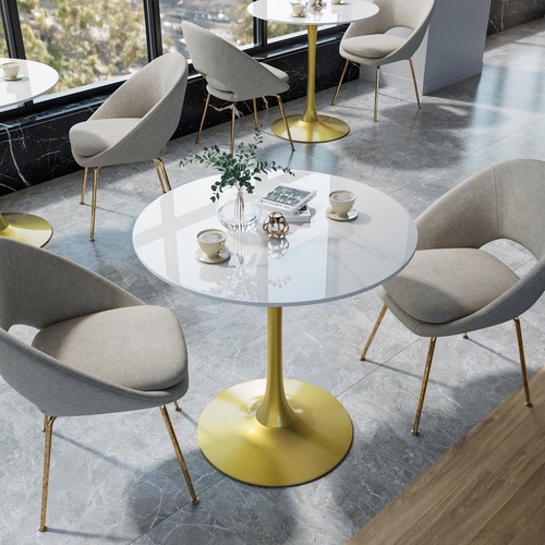 Marble round dining table - round,