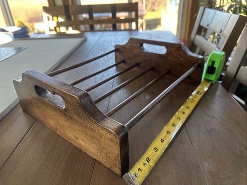 Vtg wooden magazine - table, rack
