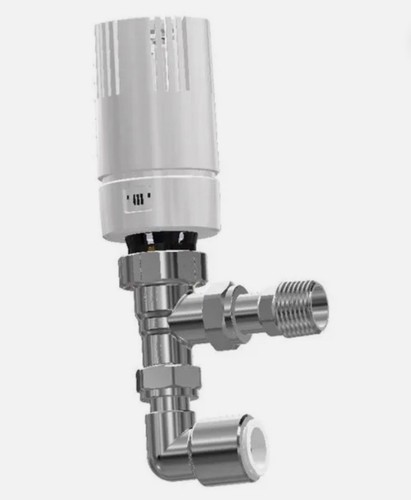Myson trv push fit - fit, angled