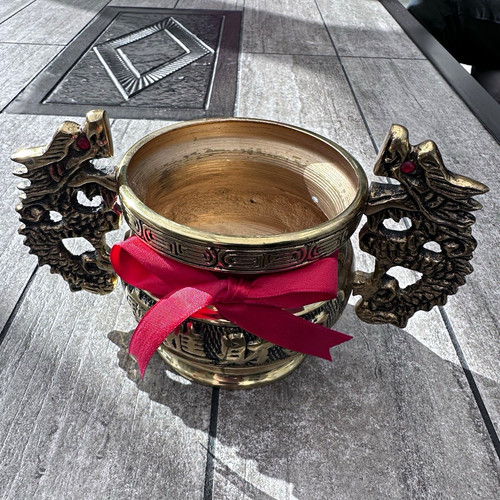 Gold metal dragon handled - gold,