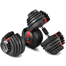 Adjustable Dumbbells 24kg Single or Pair, Rack Stand Quick Dial Home Gym UK