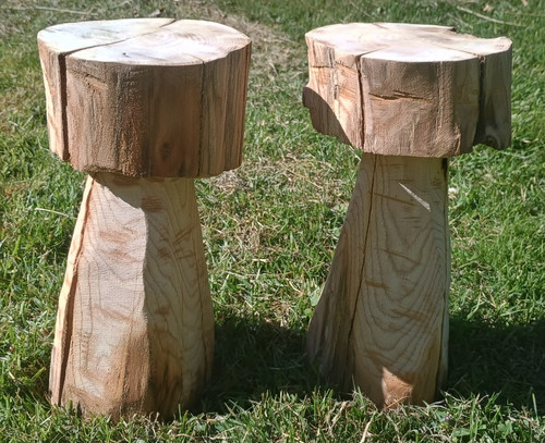 Solid wood mushrooms flower