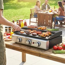 3Burner Grill Griddle Tabletop