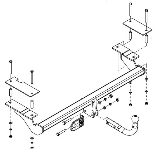 Swan neck tow bar for - neck,
