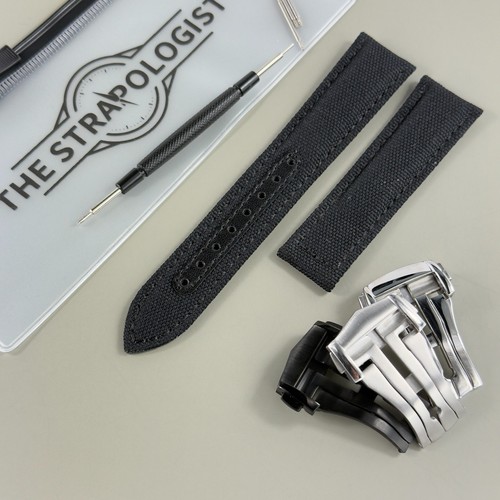 Black nylon watch strap - nylon, with