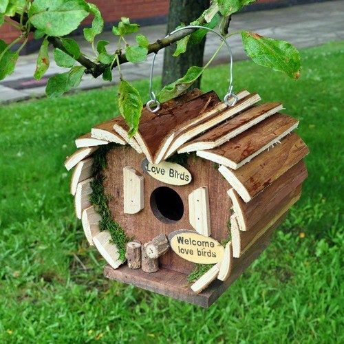 Wooden hanging garden bird - hanging,