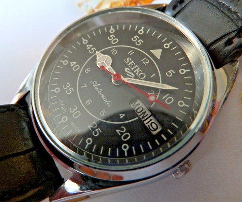 Seiko black fleiger style - seiko, "fleiger