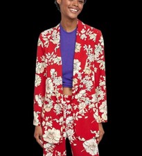 ZARA Floral Blazer Jacket XS