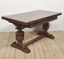Carved oak refectory dining - oak,