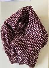 Valentino Red Burgundy Star Pattern Cotton Linen Summer Scarf 