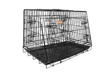 Dog Crate - 4-Door Car Crate with Escape Hatch - Double with Divider (Various Si
