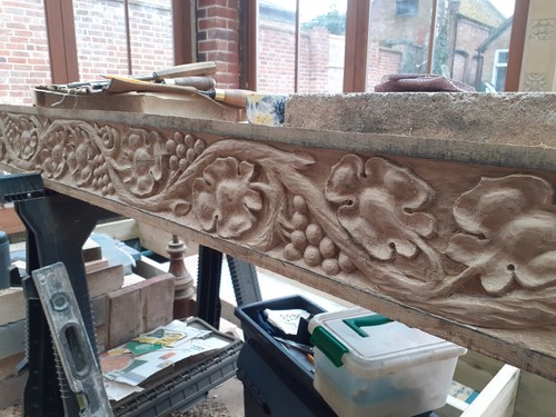 Carved oak beam - oak, beam,