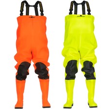 PROS Waterproof Reinforced Knees Hunting Fishing Industrial Chest Waders
