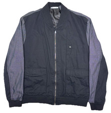Sean John Bomber Jacket Men’s Size XL Black Silver Two Tone Long Sleeve Coat