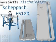 Reinforced table insert for Scheppach HS120 and TS310 table saw insert plate