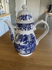 Vintage Broadhurst Staffordshire Ironstone Coffee Pot - "English Scene" 