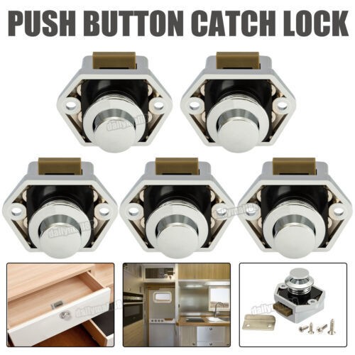 Push button catch locks - push,