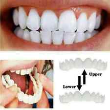Snap On False Teeth Upper Lower Braces Dental Veneers Dentures Tooth Cover Set