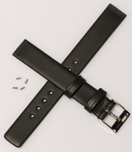 14mm black leather - 14mm, watch
