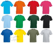Fruit of the Loom Men Women 100% Cotton Plain T Shirt Short Sleeve Blank Tshirt