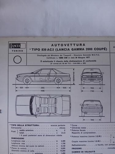 Lancia gamma 2000 - coupe, type