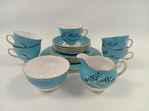 Colclough china blue - blue, wheat