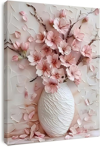 Pink blossom canvas wall - pink,