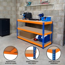 Garage Workbench 2 3 Tier Workstation 300kg Workshop DIY Table Heavy Duty Steel